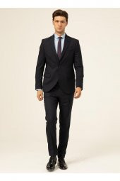 Normal Bel Slim Fit Lacivert Erkek Takım Elbise Tk1020200159 - 1