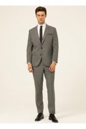 Normal Bel Slim Fit Açık Gri Erkek Takım Elbise Tk1020200161 - 1