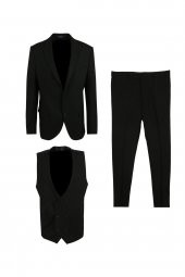 Normal Bel Slim Fit Siyah Erkek Takım Elbise Tk1001100119 - 1
