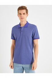 Slim Fit Desenli Polo Yaka Tişört - 3