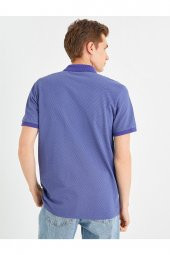 Slim Fit Desenli Polo Yaka Tişört - 4