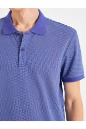 Slim Fit Desenli Polo Yaka Tişört - 5