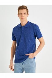 Slim Fit Desenli Polo Yaka Tişört - 1