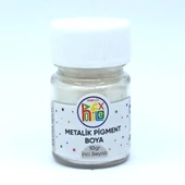 EPOKSİ REÇİNE METALİK SEDEFLİ PİGMENT TOZ BOYA İNCİ BEYAZI 10 GR - 1