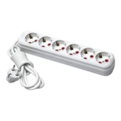 Alkan 6Lı Topraklı Grup Priz 2Mt Kod:6002 - 1