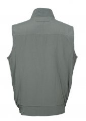 Yakalı Ve Beli Lastikli Kumaş Yelek Gri renk thumbnail 6