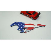 Ford Mustang Shelby GT Koşan At Bagaj Kapağı Amerikan Bayrak 3M Metal Logo - 2