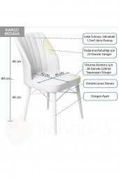 ADAHOME 6 Kişilik Açılır Masa Sandalye Takımı Mutfak Masası Takımı Salon Masası Yemek Masası Masa Takımı - 4