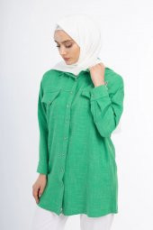 TAŞLI TUNİK GÖMLEK - Benetton Yeşil - 4
