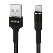 HEPU HP-414 Solid USB - Micro USB QC3.0 3.1A Şarj Kablosu 1mt Siyah - 3