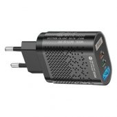 Uslion 1 USB / 2 Type-C Girişli Pd 58W Uslion Quick Charge Hızlı Şarj Başlığı Adaptör - 2