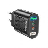 Uslion 1 USB / 2 Type-C Girişli Pd 58W Uslion Quick Charge Hızlı Şarj Başlığı Adaptör - 3