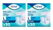 Tena Proskin Slip Plus 6 Damla Büyük Boy Large Belbantlı Hasta Bezi 30Lu 2 Paket / 60 Adet - 1