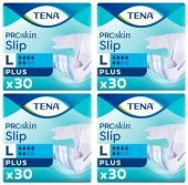 Tena Proskin Slip Plus 6 damla Büyük Boy Large Belbantlı Hasta Bezi 30lu 4 paket / 120 adet - 1
