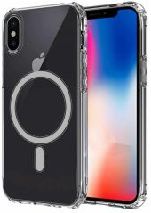 Apple iPhone XS Kılıf Magsafe Şarj Özellikli Şeffaf Sert PC Kapak - 1