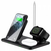 Polham 15W 4in1 Kablosuz Şarj Aleti, Telefon, Kulaklık, Saat ve Kalem İçin Kablosuz Şarj Aleti - 1