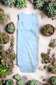 Bebek Basic Ribana Bisiklet Yaka Fitilli 3lü Atlet Body -Yeşil - 1