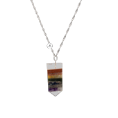 Çakra Gümüş Kolye Ametist, Jasper, Karnelyan Akik, Labradorit, Lapis Lazuli - 2