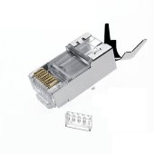 CAT7 METAL KONNEKTÖR RJ45 JACK & AYRAÇ 10LUK PAKET Q-J710M - 1