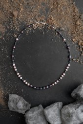 Lina, Hematit Aksesuarlı İnci Kolye - 2