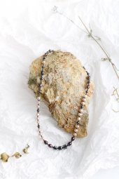 Lina, Hematit Aksesuarlı İnci Kolye - 6