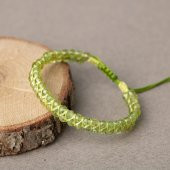 Zebercet Peridot 3-4mm Çift Sıra Doğal Taş Bileklik - 2