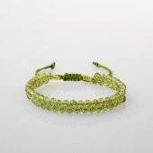 Zebercet Peridot 3-4mm Çift Sıra Doğal Taş Bileklik - 8