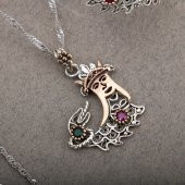 Şahmeran Telkari Doğal Taş Gümüş Kolye thumbnail 2