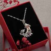 Şahmeran Telkari Doğal Taş Gümüş Kolye thumbnail 4