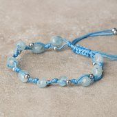 Akuamarin Natürel Kesim Doğal Taş Makrome Bileklik thumbnail 3