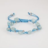 Akuamarin Natürel Kesim Doğal Taş Makrome Bileklik thumbnail 8