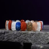 Yay Burcu Bileklik Ay Taşı, Bronzit, Güneş Taşı, Jasper, Lapis Lazuli, Selenit - 11