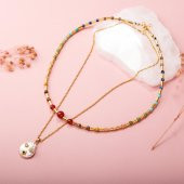 Çakra-İnci Doğal Taş Kolye Seti-Ay Taşı-Ametist-Lapis-Amazonit-Yeşim-Güneş Taşı-Jasper-Akik - 2