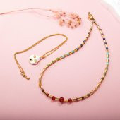 Çakra-İnci Doğal Taş Kolye Seti-Ay Taşı-Ametist-Lapis-Amazonit-Yeşim-Güneş Taşı-Jasper-Akik - 3