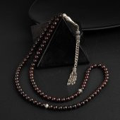 Bordo Granat Lal Doğal Taş Tesbih 99luk - 6mm - 4