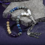 Yay Burcu Tesbih Ametist, Kalsit, Labradorit, Lapis Lazuli, Sedef - 6