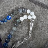 Yay Burcu Tesbih Ametist, Kalsit, Labradorit, Lapis Lazuli, Sedef - 10