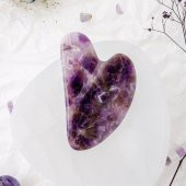 Ametist Taşı Gua Sha Yüz Masaj Taşı Kalpli - 1
