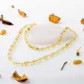 Sarı Sertifikalı Orjinal Kehribar Doğal Taş Kolye - 1