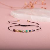 Çakra-Jasper-Yeşim-Amazonit-Lapis Lazuli-Güneş Taşı-Ametist-Ay Taşı Doğal Taş Bileklik - 6
