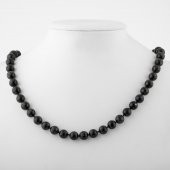Nuummite 8 mm Düğümlü Doğal Taş Kolye - 1