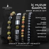 İç Huzur Sakinlik Doğal Taş Erkek Bileklik Seti - 1