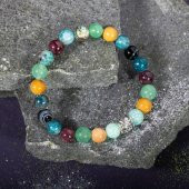 Başak Burcu Bileklik Amazonit, Bordo Granat Lal, Jasper, Krizokol, Mavi Apatit, Siyah Göz Akik, Yeşil Aventurin thumbnail 3