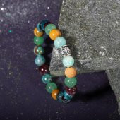 Başak Burcu Bileklik Amazonit, Bordo Granat Lal, Jasper, Krizokol, Mavi Apatit, Siyah Göz Akik, Yeşil Aventurin thumbnail 9