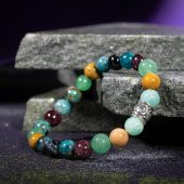Başak Burcu Bileklik Amazonit, Bordo Granat Lal, Jasper, Krizokol, Mavi Apatit, Siyah Göz Akik, Yeşil Aventurin thumbnail 11