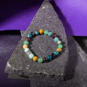 Başak Burcu Bileklik Amazonit, Bordo Granat Lal, Jasper, Krizokol, Mavi Apatit, Siyah Göz Akik, Yeşil Aventurin thumbnail 12