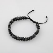 Karlı Obsidyen 4mm Çift Sıra Doğal Taş Bileklik - 9