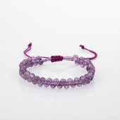 Ametist 3-4mm Çift Sıra Doğal Taş Bileklik - 4