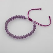 Ametist 3-4mm Çift Sıra Doğal Taş Bileklik - 5