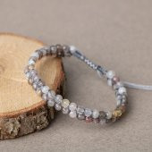 Botswana Akiği 3-4mm Çift Sıra Doğal Taş Bileklik - 7
